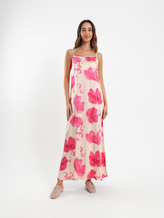 Spaghetti Straps Floral Dress