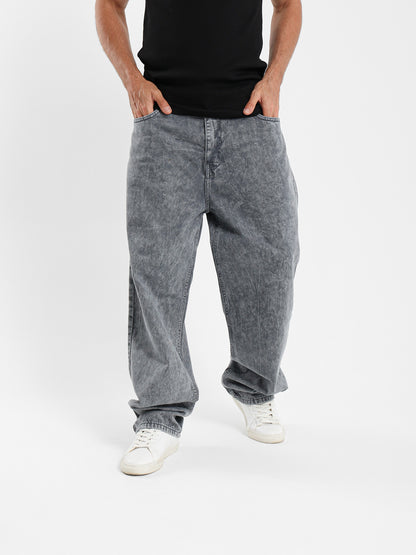 Baggy High Stone-Washed Jeans
