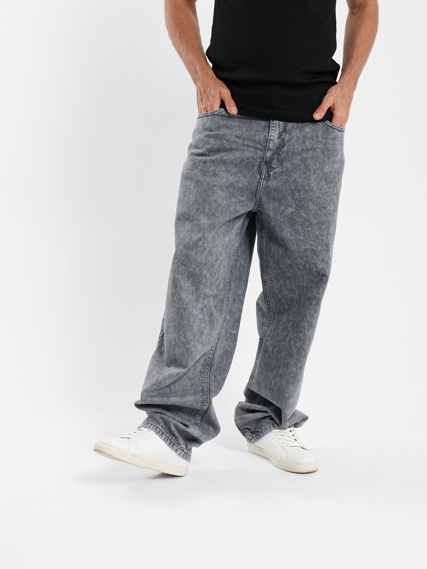 Baggy High Stone-Washed Jeans