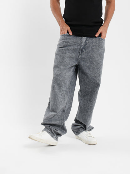 Baggy High Stone-Washed Jeans
