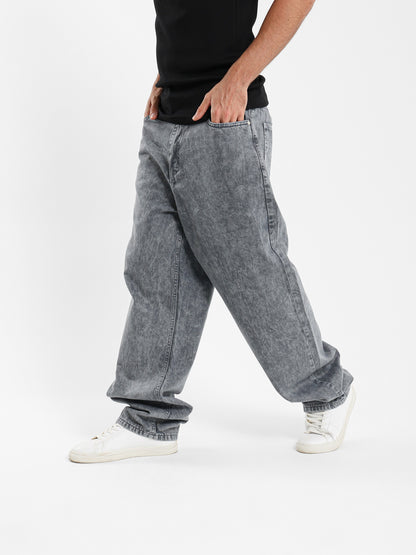 Baggy High Stone-Washed Jeans