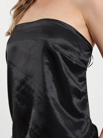 Loose Satin Top with Back Straps