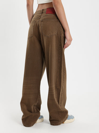Oversized Baggy Jeans with Frayed Hem