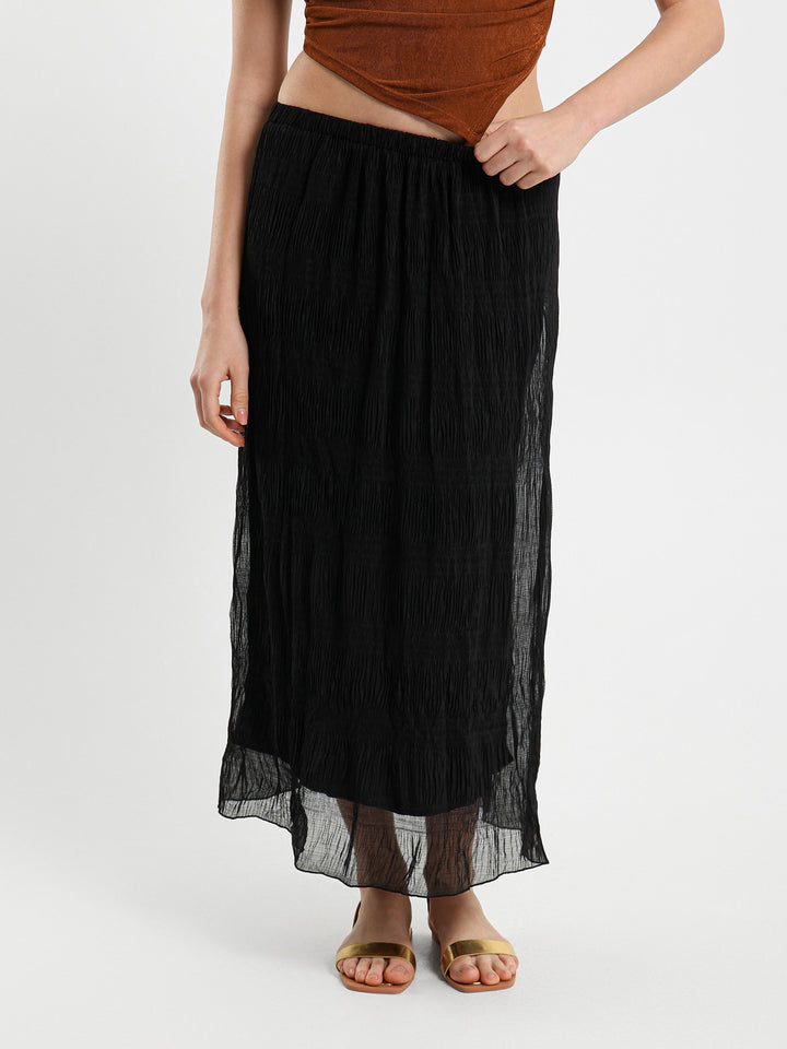Low Waist Tiered Maxi Skirt