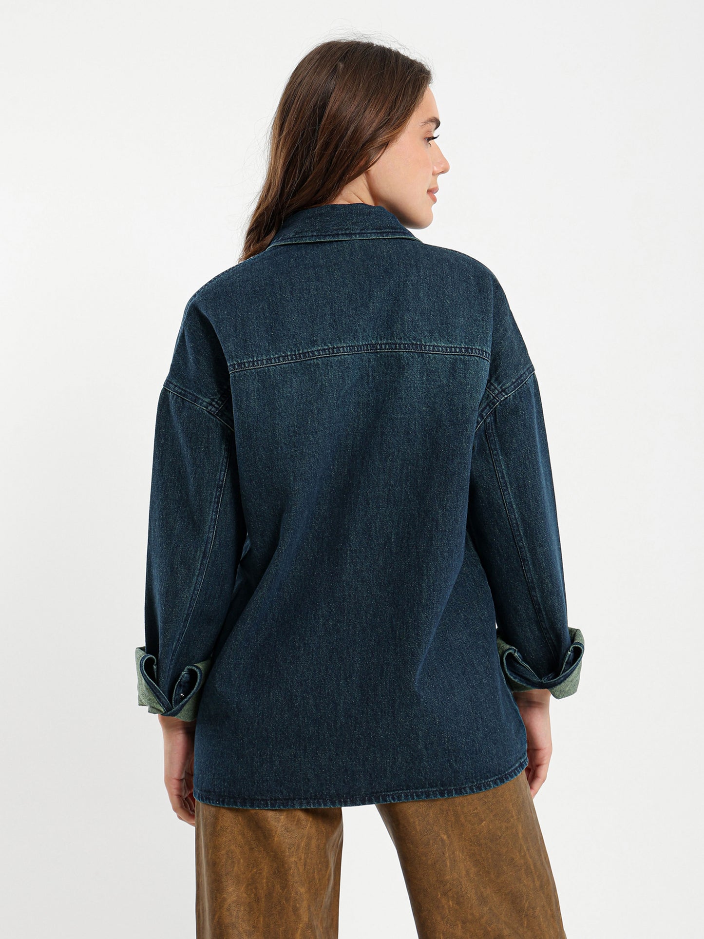 Vintage Wash Oversized Denim Shirt