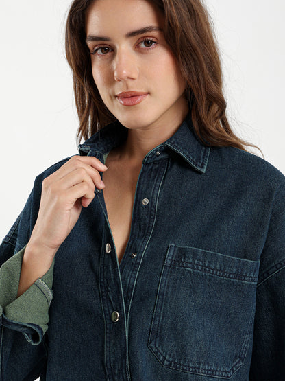 Vintage Wash Oversized Denim Shirt
