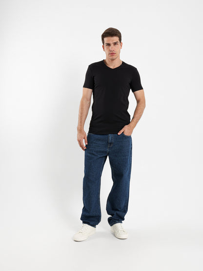 Basic Muscle Fit V-Neck T-Shirt