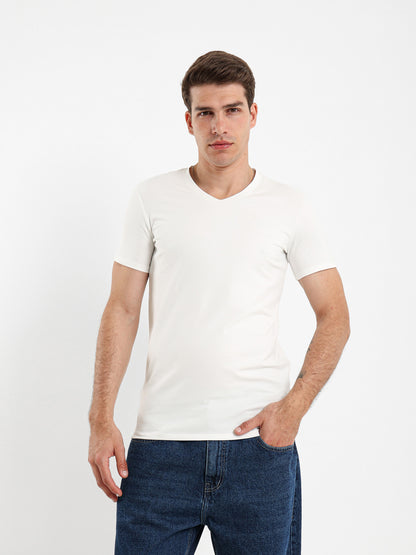 Basic Muscle Fit V-Neck T-Shirt