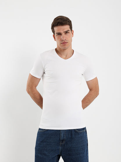 Basic Muscle Fit V-Neck T-Shirt