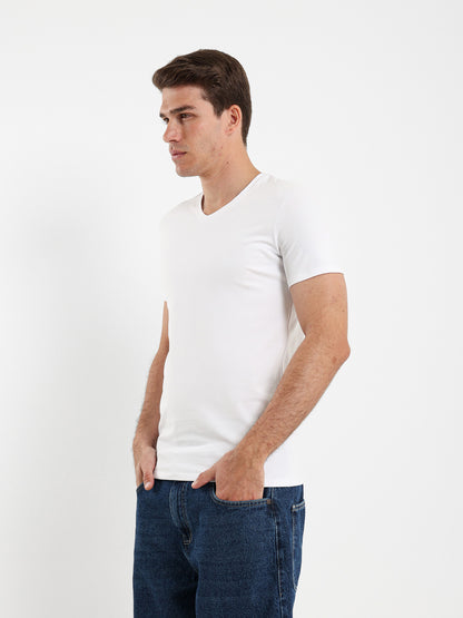 Basic Muscle Fit V-Neck T-Shirt