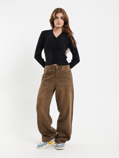 Fitted Ribbed Short Cardigan