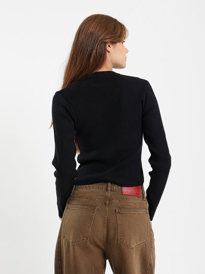 Fitted Ribbed Short Cardigan