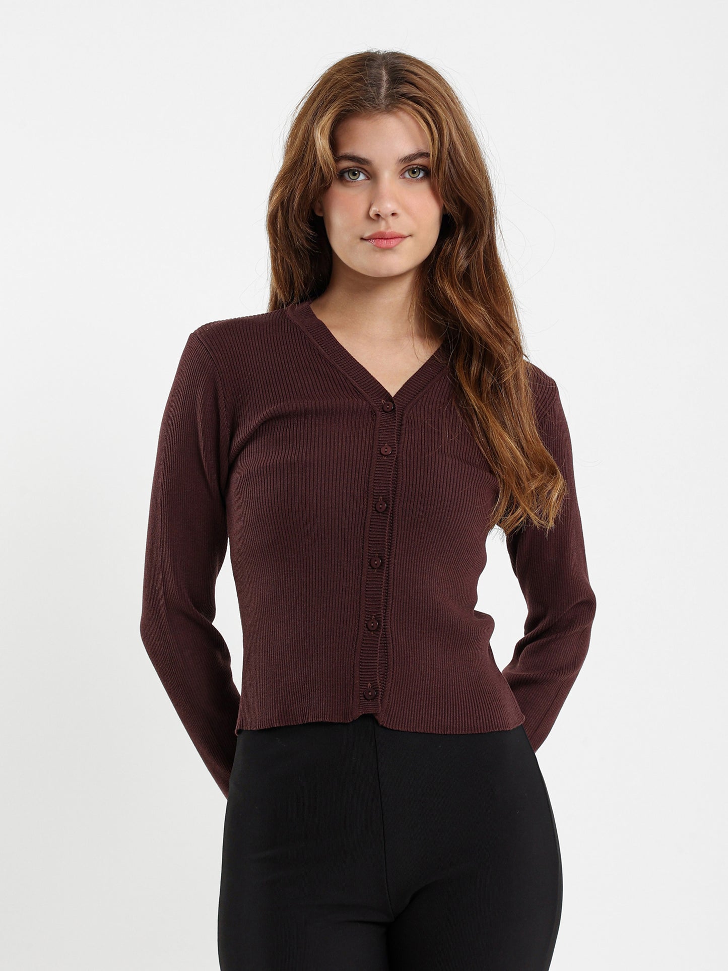 Fitted Ribbed Short Cardigan