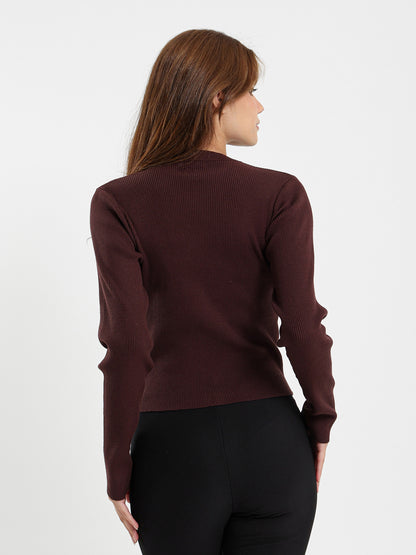 Fitted Ribbed Short Cardigan