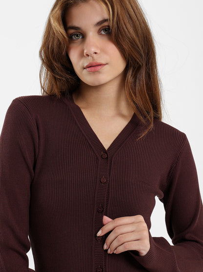 Fitted Ribbed Short Cardigan