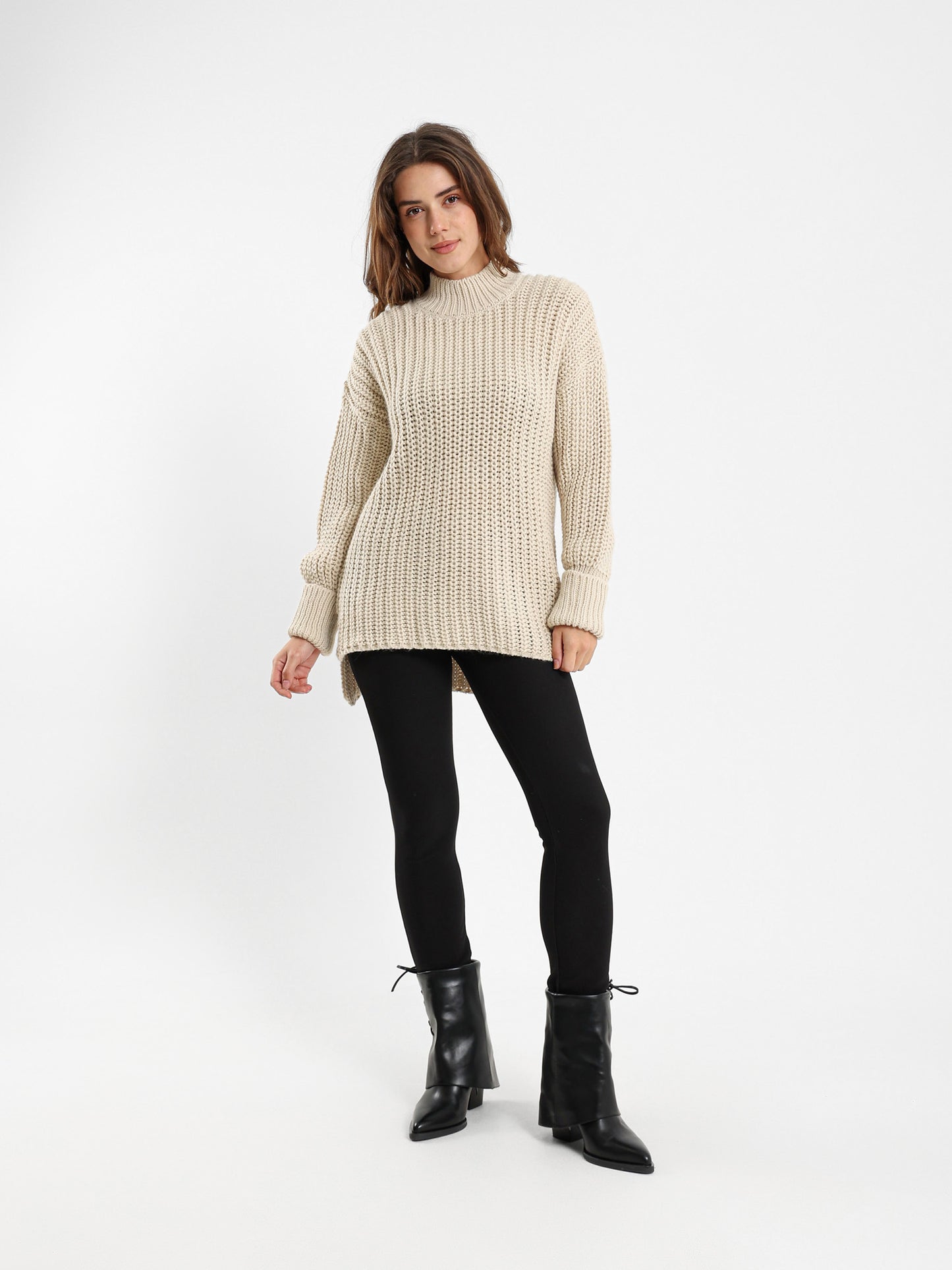 High Low Ribbed Pullover