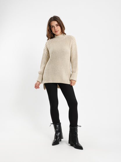 High Low Ribbed Pullover