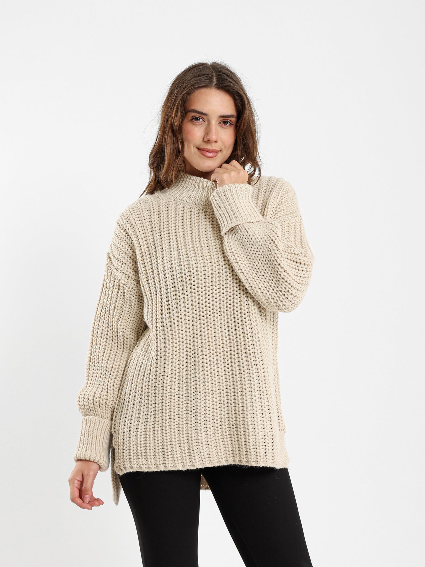 High Low Ribbed Pullover