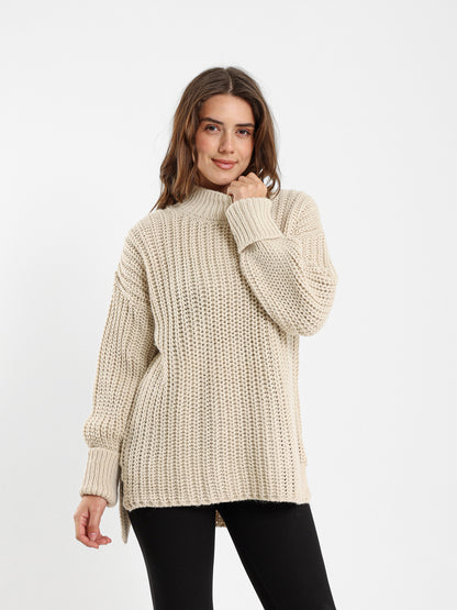 High Low Ribbed Pullover