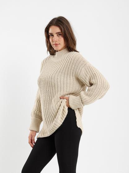 High Low Ribbed Pullover