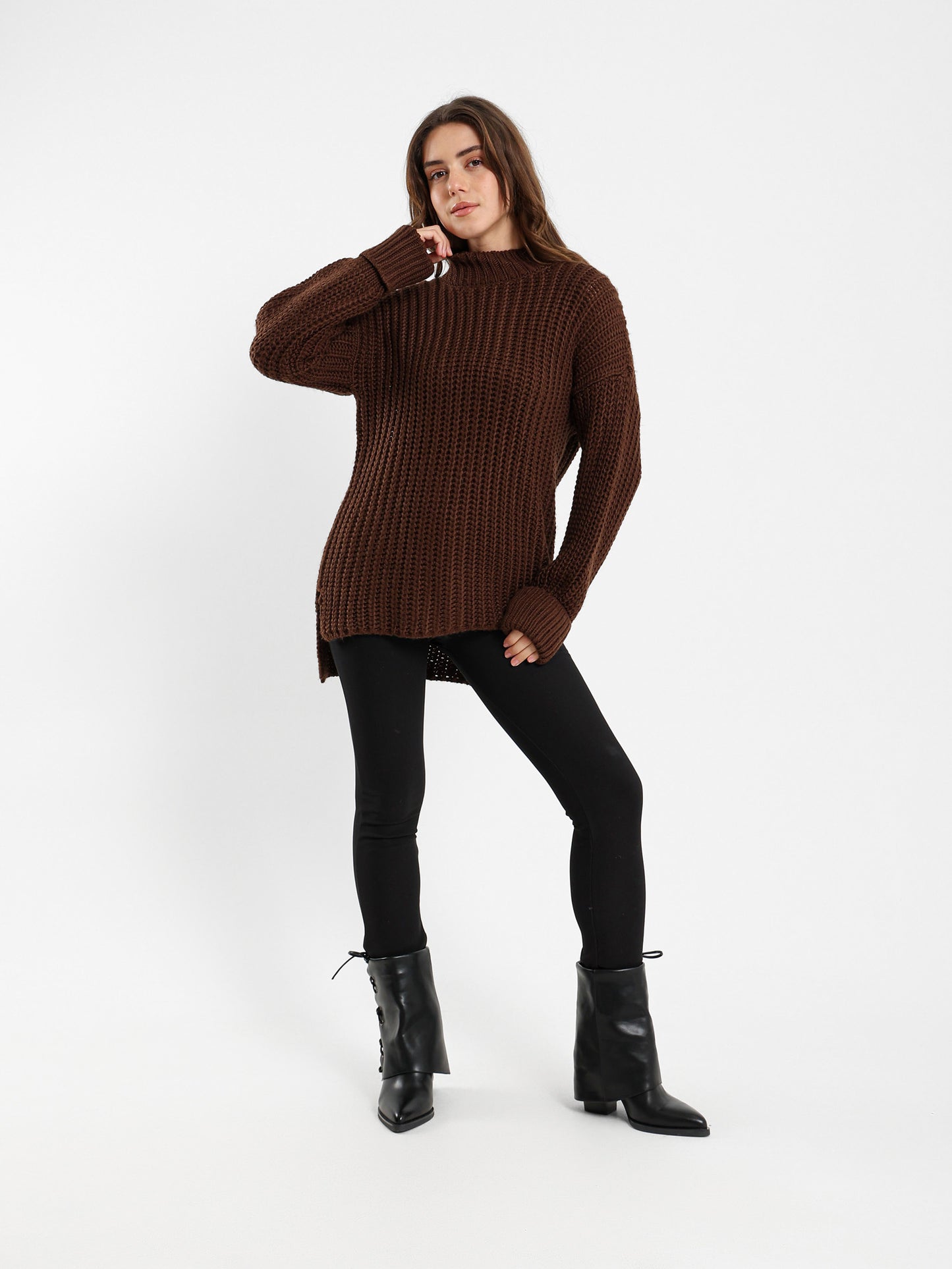High Low Ribbed Pullover