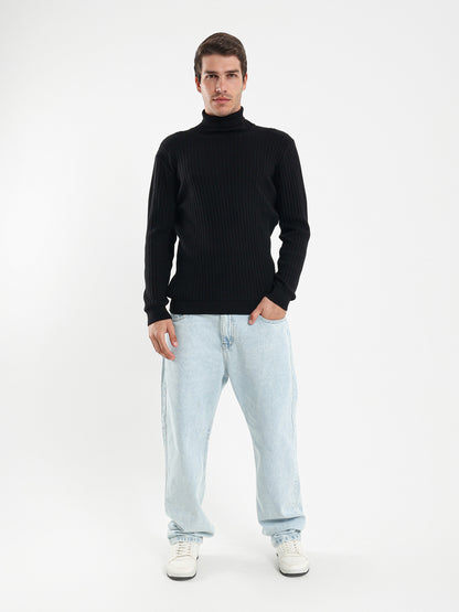 Basic Mock Neck Top with Unfinished Hem