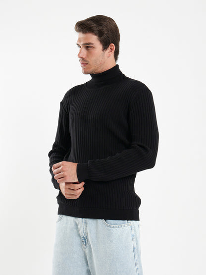 Basic Mock Neck Top with Unfinished Hem