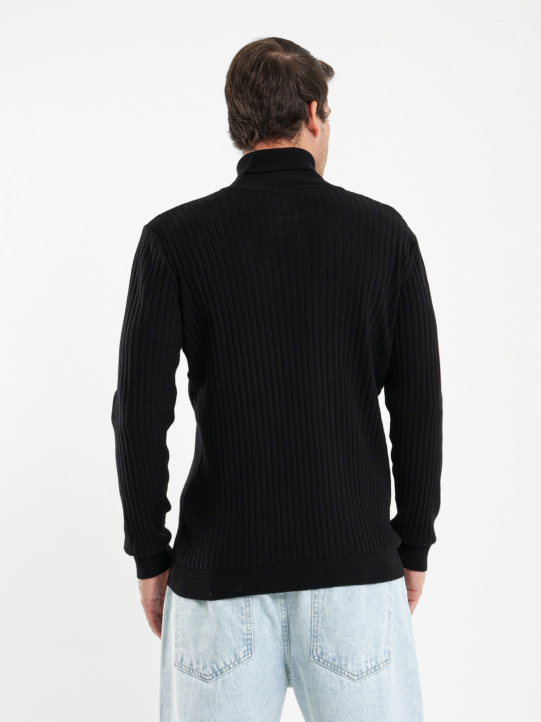 Basic Mock Neck Top with Unfinished Hem