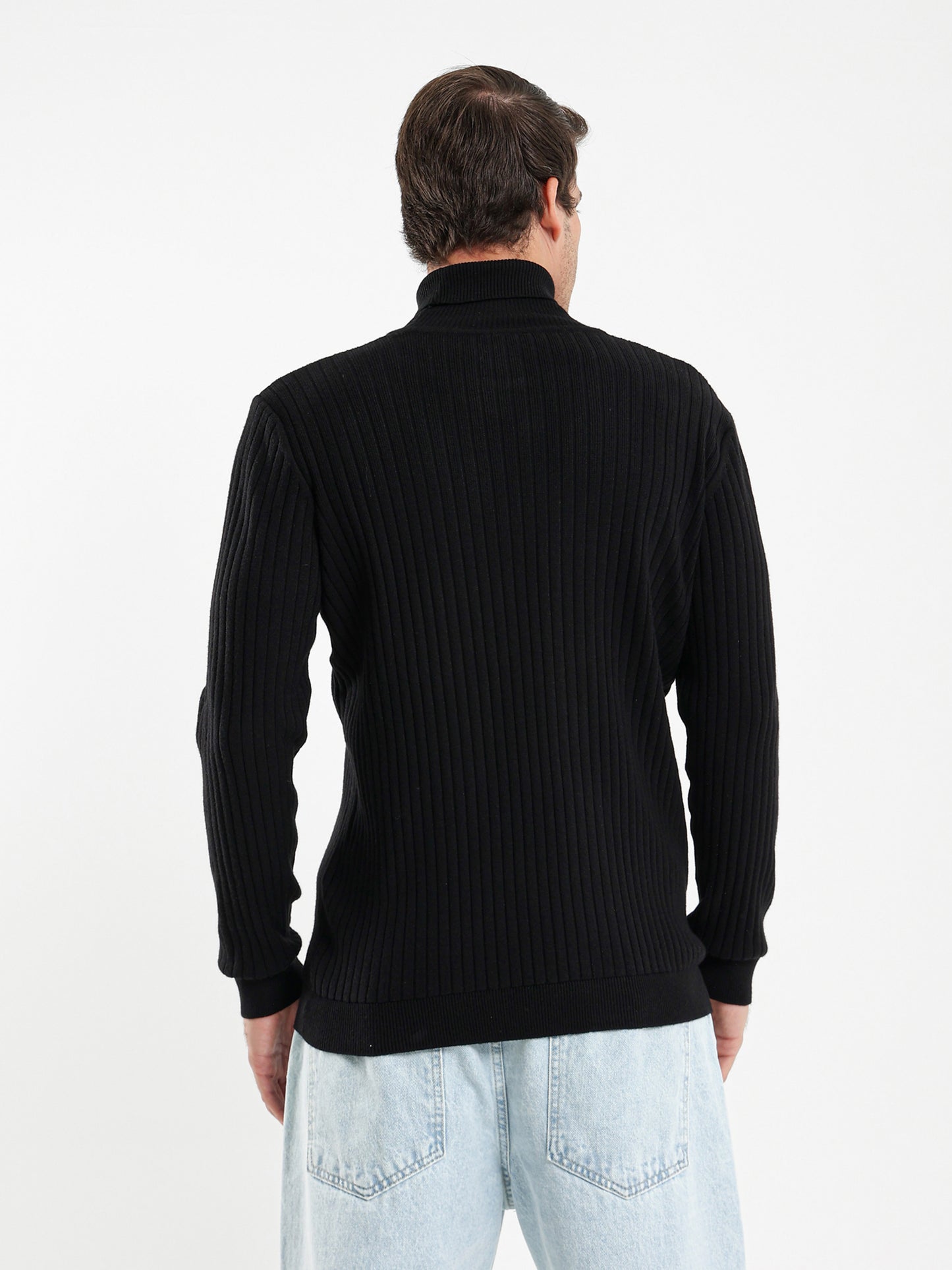 Basic Mock Neck Top with Unfinished Hem