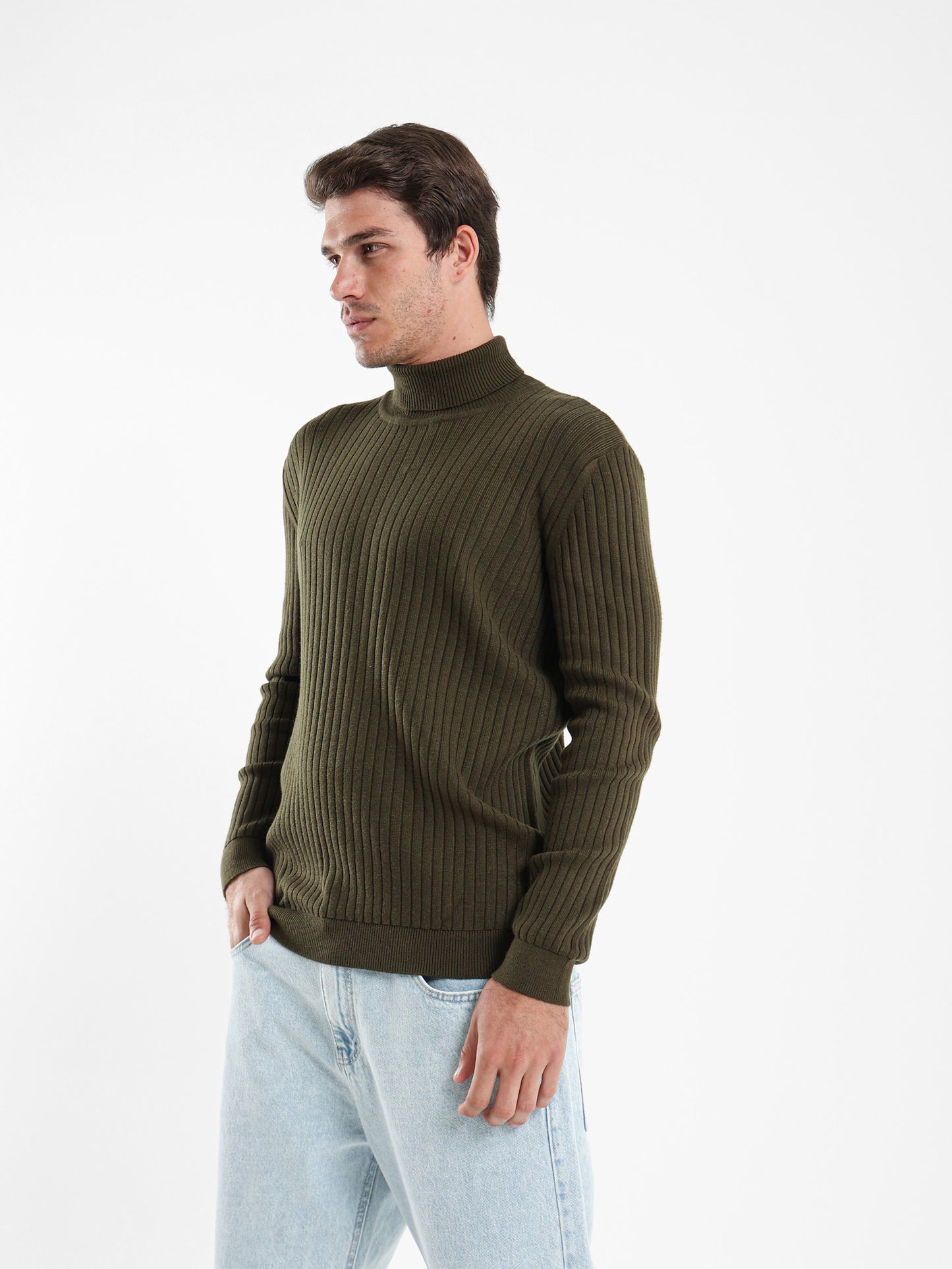 Basic Mock Neck Top with Unfinished Hem