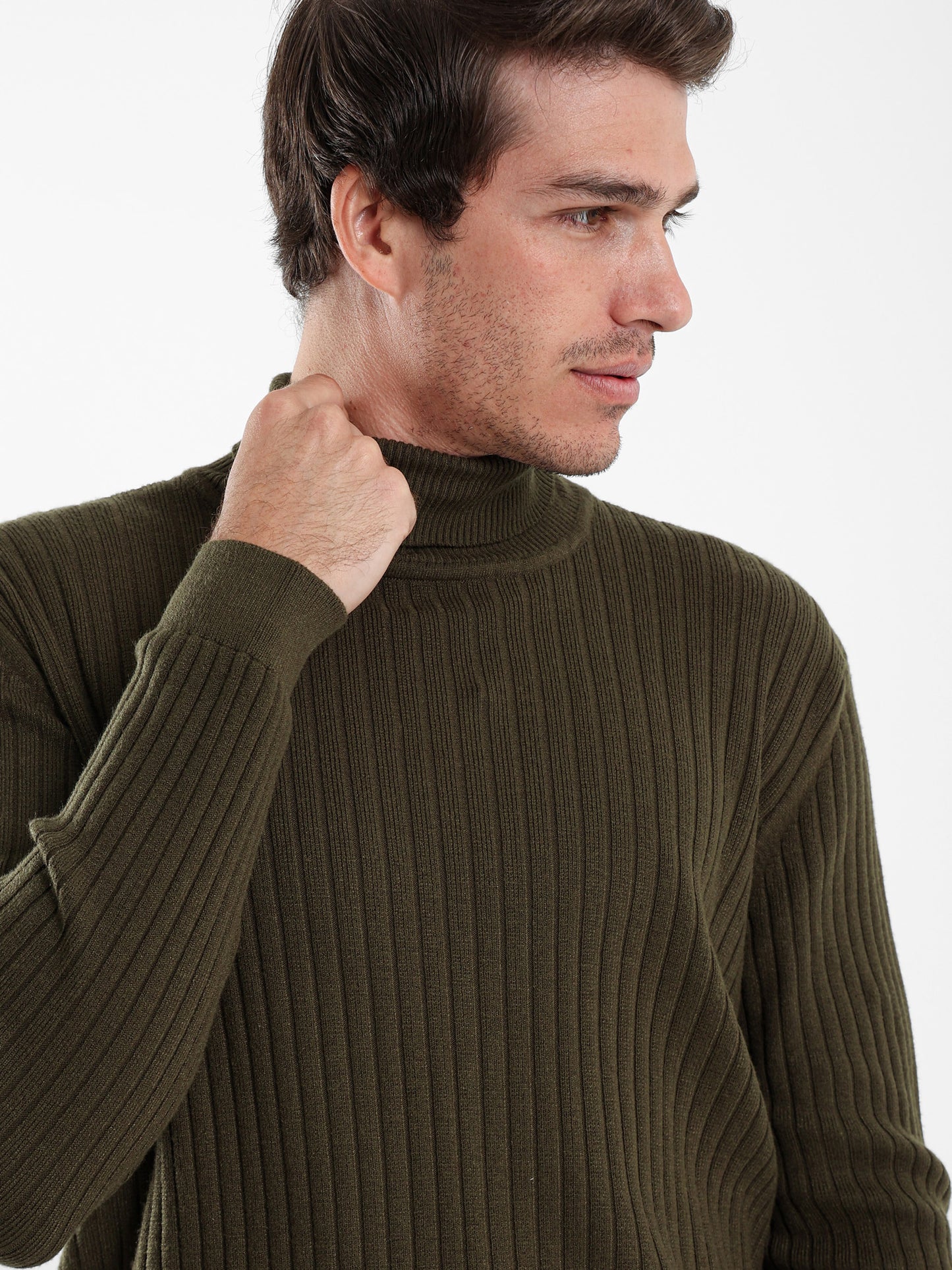 Basic Mock Neck Top with Unfinished Hem