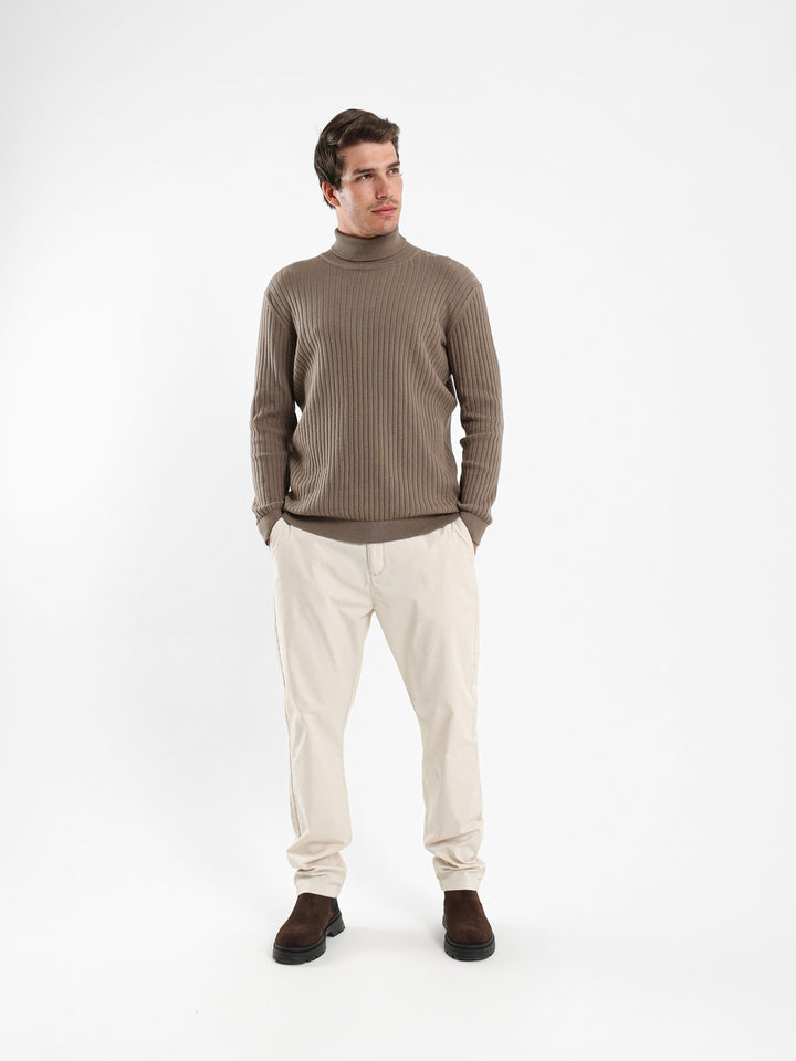 Basic Mock Neck Top with Unfinished Hem