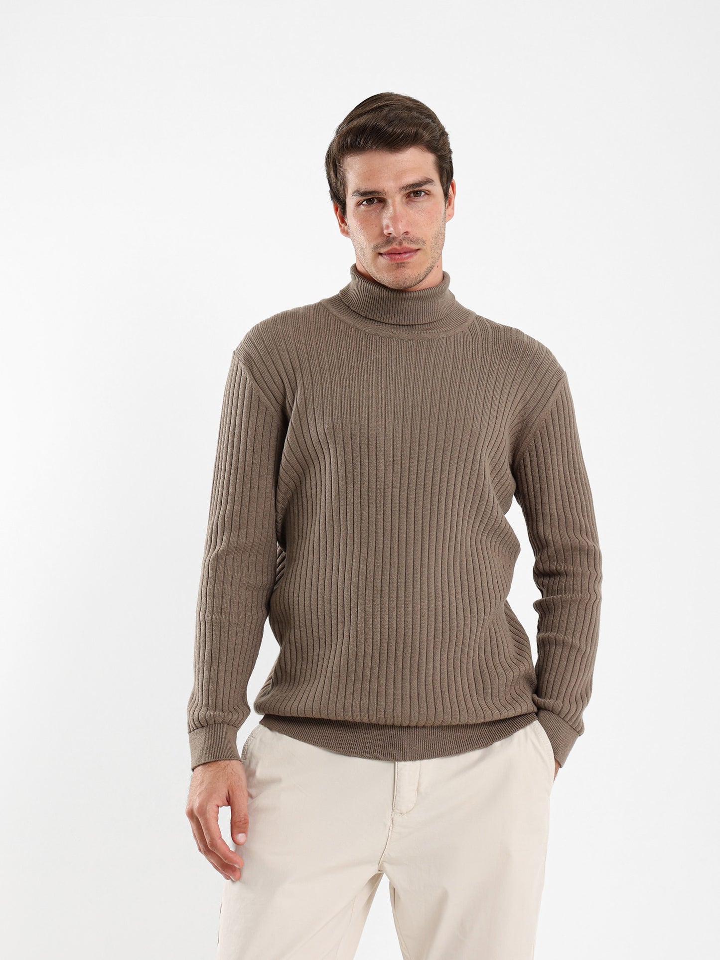 Basic Mock Neck Top with Unfinished Hem