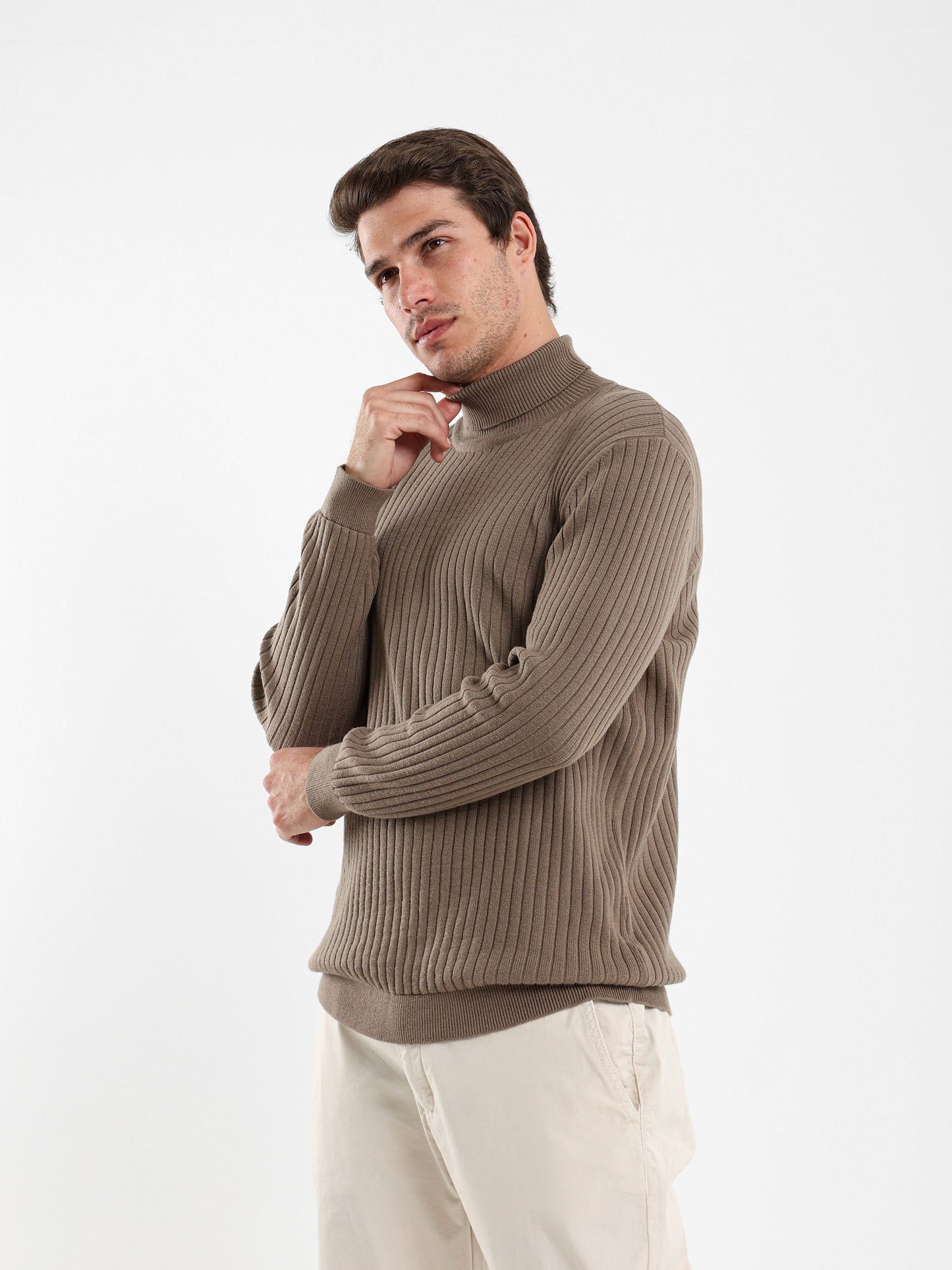 Basic Mock Neck Top with Unfinished Hem