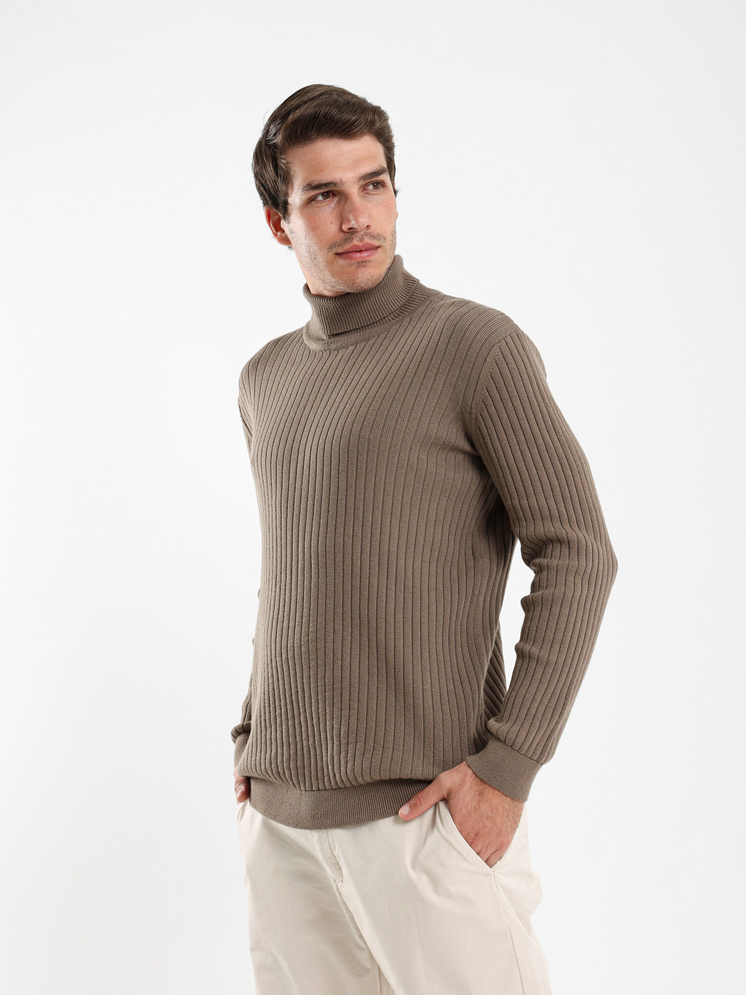 Basic Mock Neck Top with Unfinished Hem