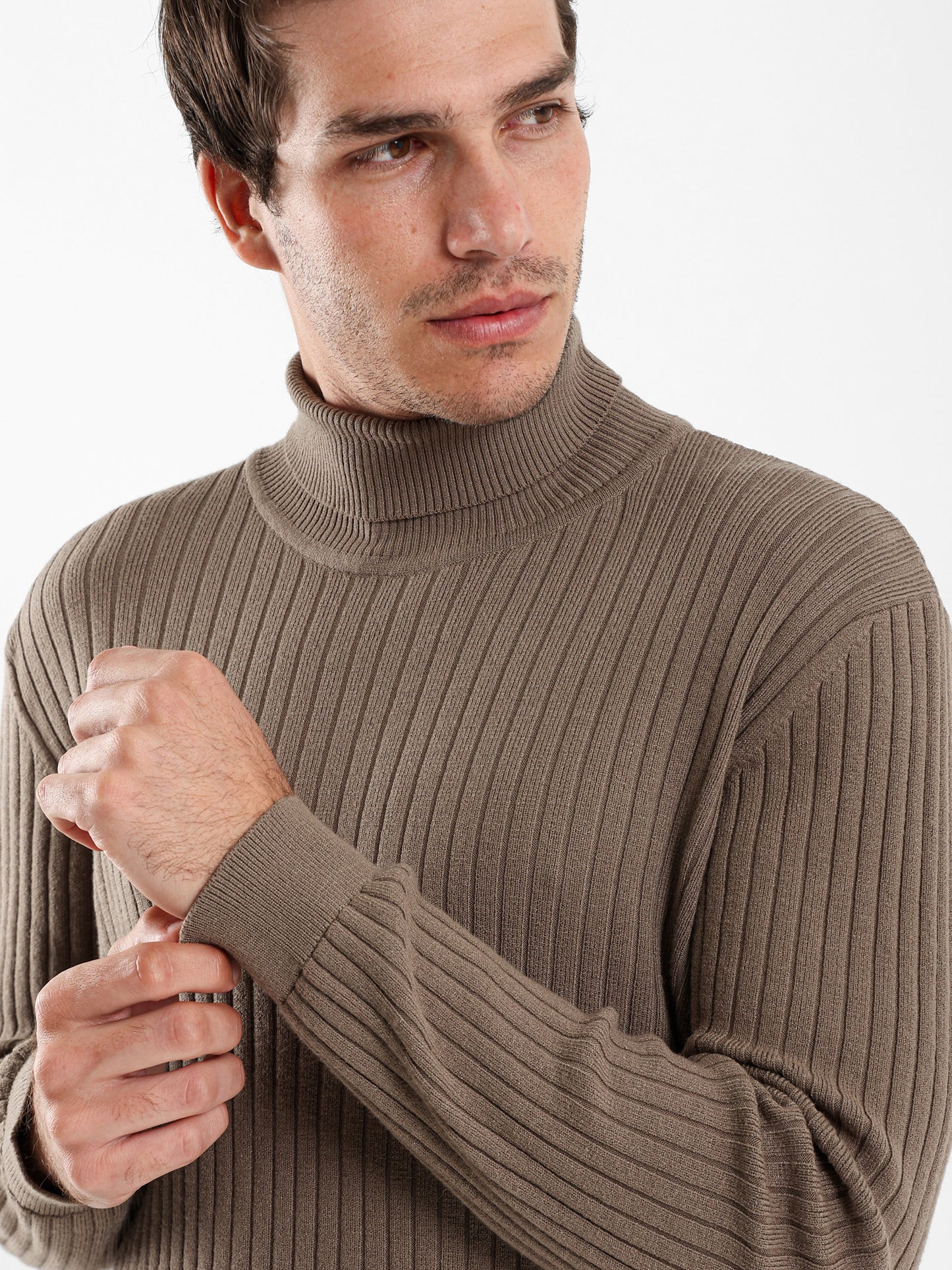 Basic Mock Neck Top with Unfinished Hem