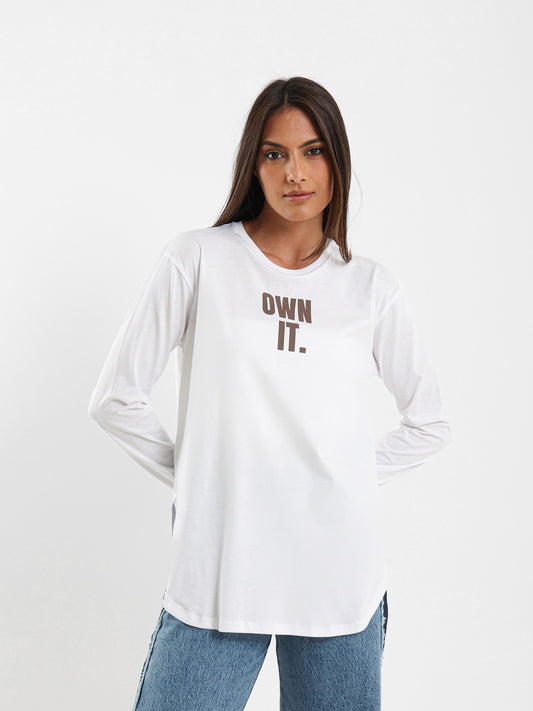Own It Printed Long Sleeve T-Shirt