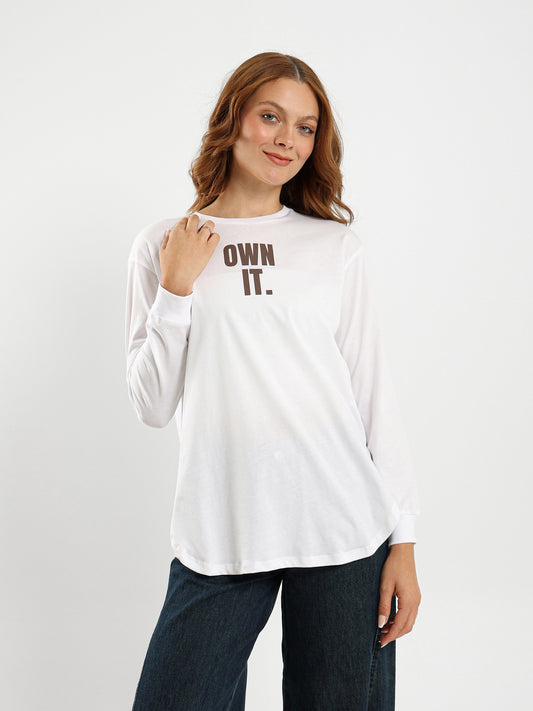 Own It Printed Long Sleeve T-Shirt