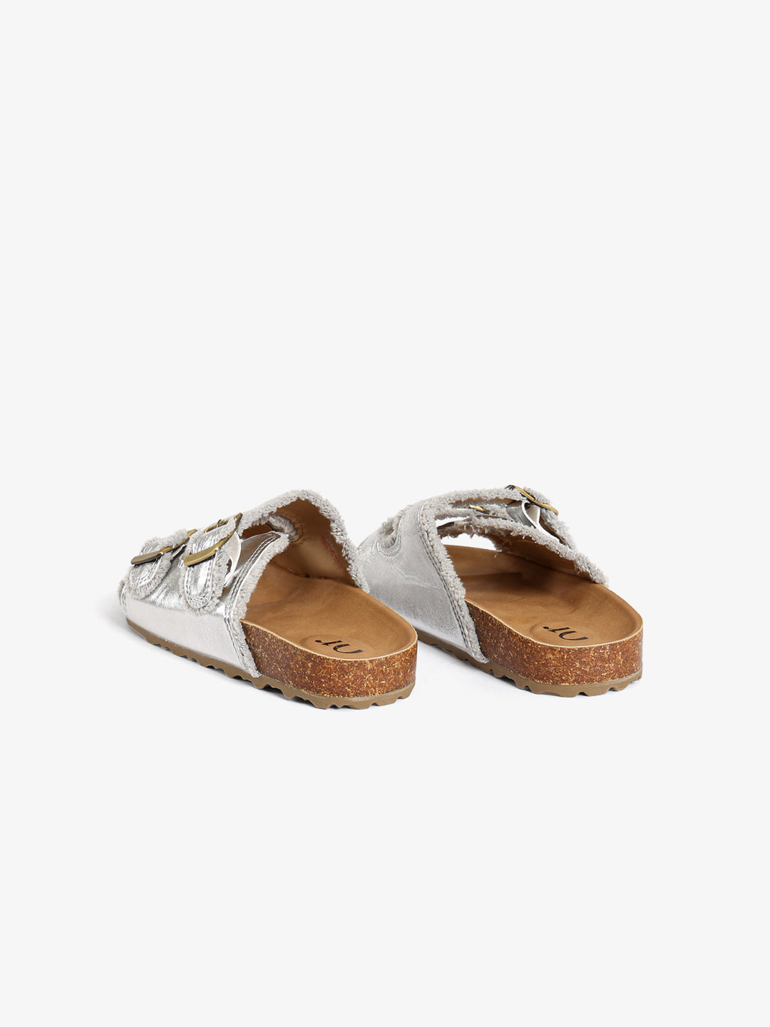 Frayed-Edge Double Buckle Slides