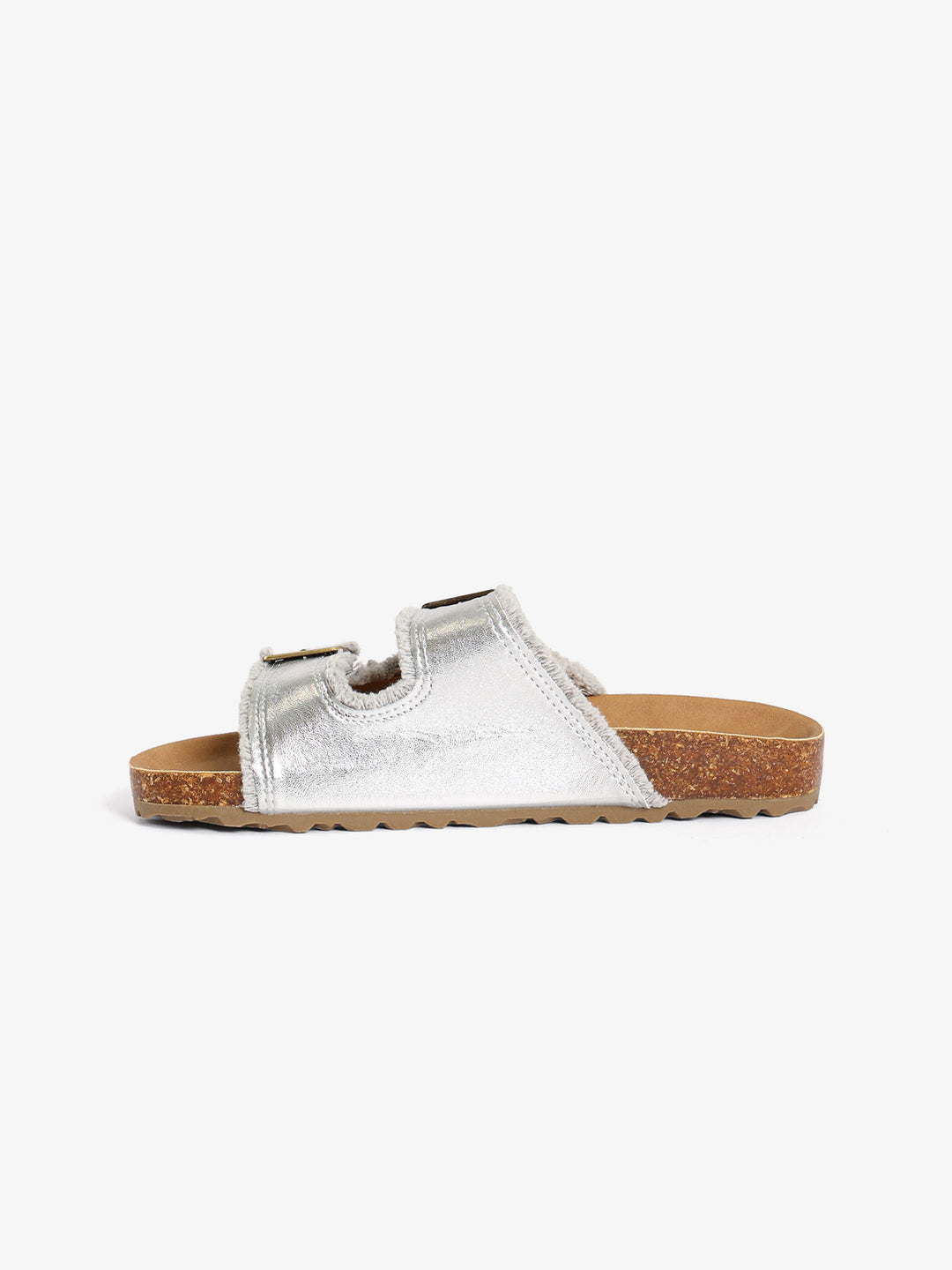 Frayed-Edge Double Buckle Slides