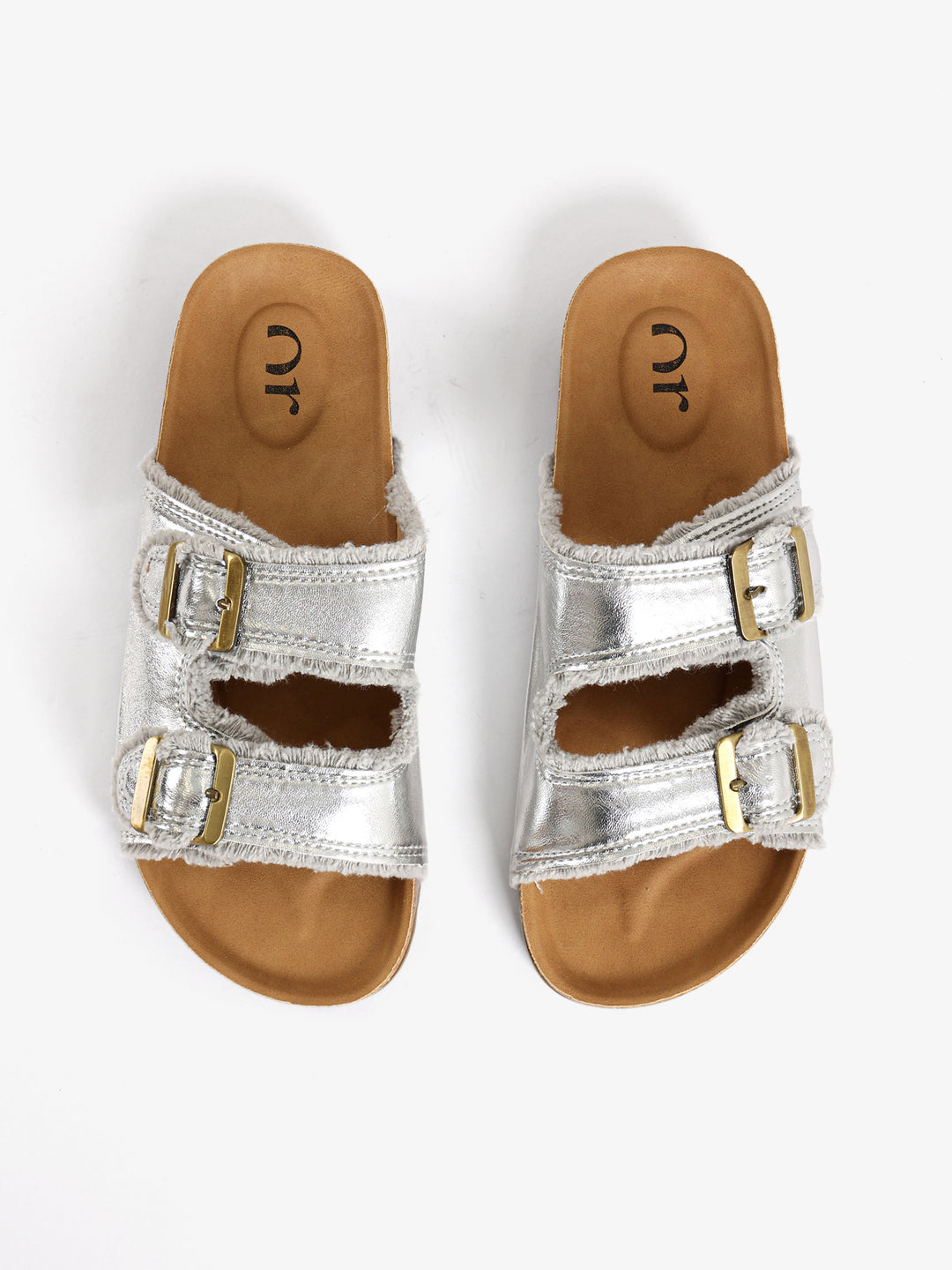 Frayed-Edge Double Buckle Slides