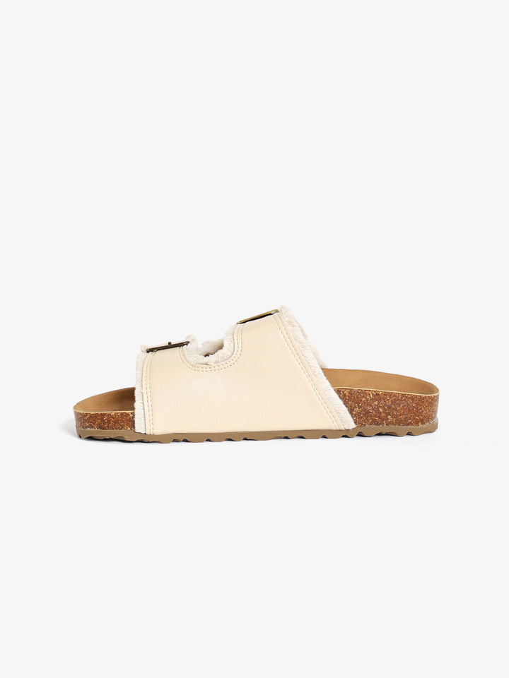 Frayed-Edge Double Buckle Slides