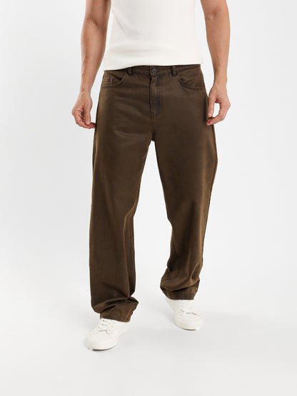 Suede-Like Chino Pants