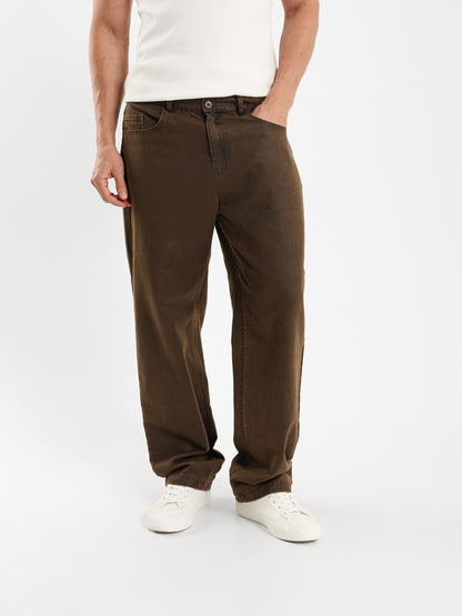 Suede-Like Chino Pants