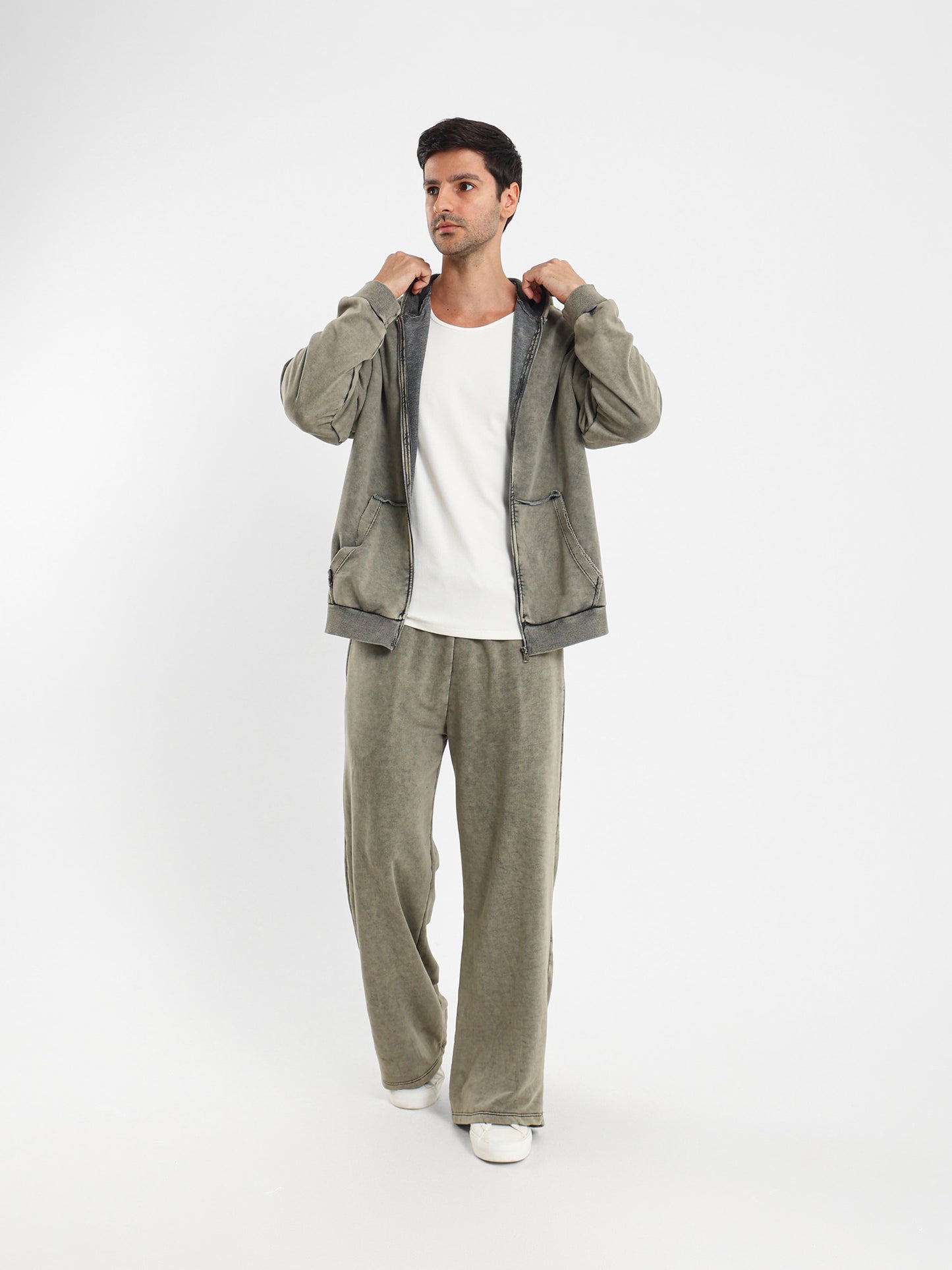 Loose Distressed Washed Hoodie