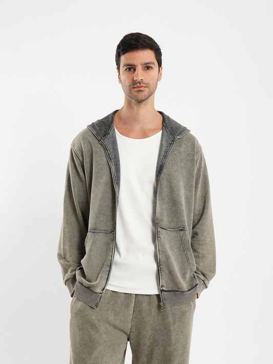 Loose Distressed Washed Hoodie