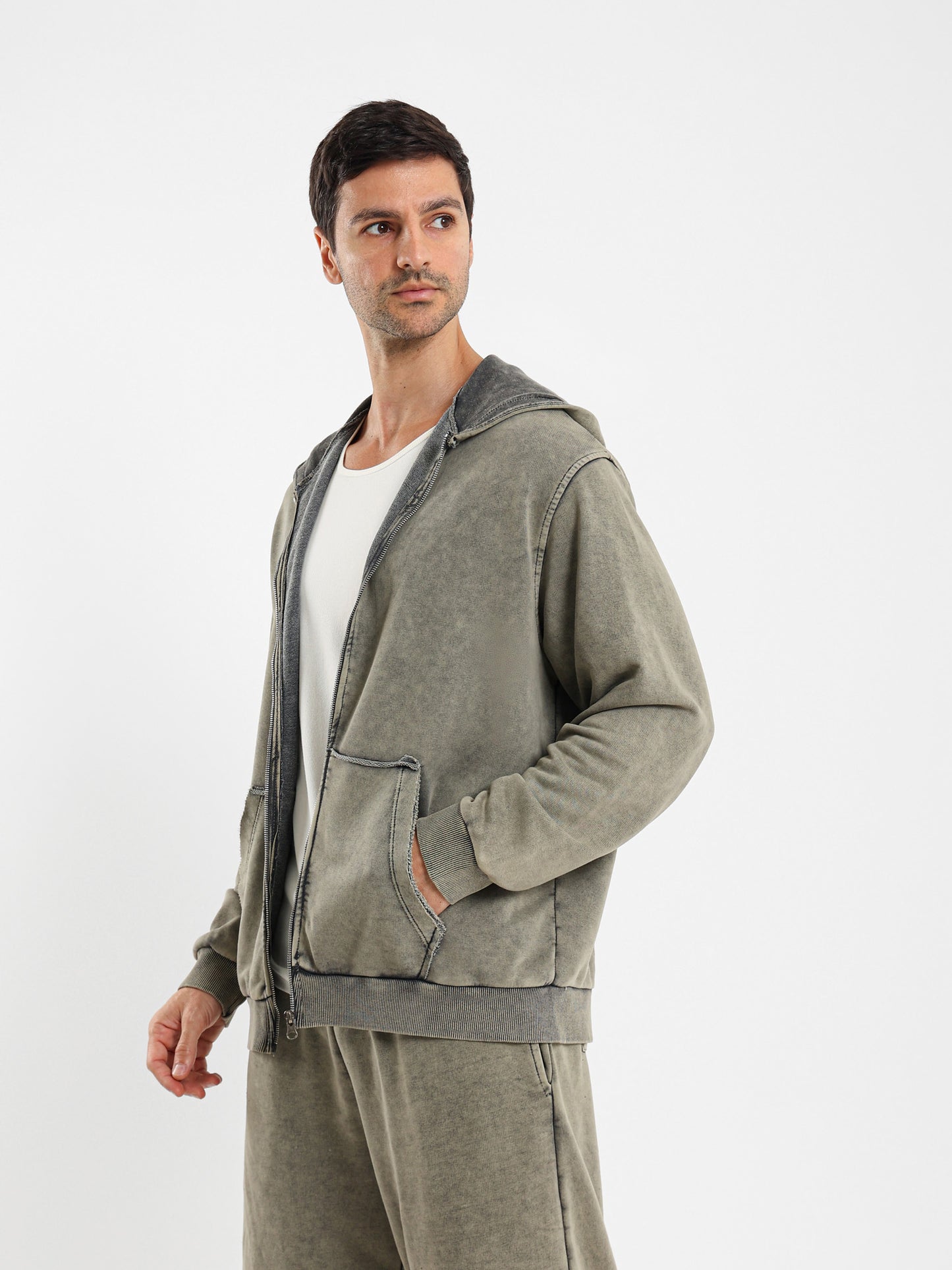 Loose Distressed Washed Hoodie