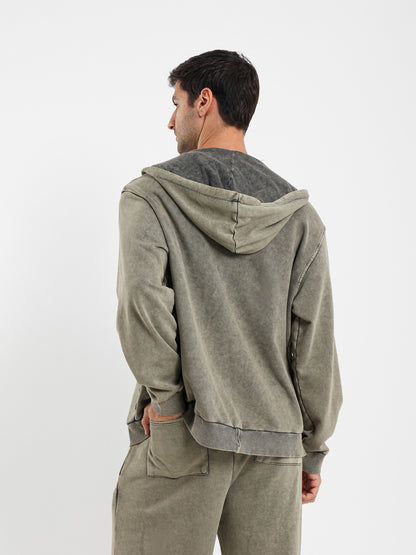 Loose Distressed Washed Hoodie
