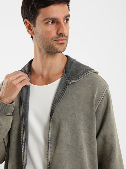 Loose Distressed Washed Hoodie