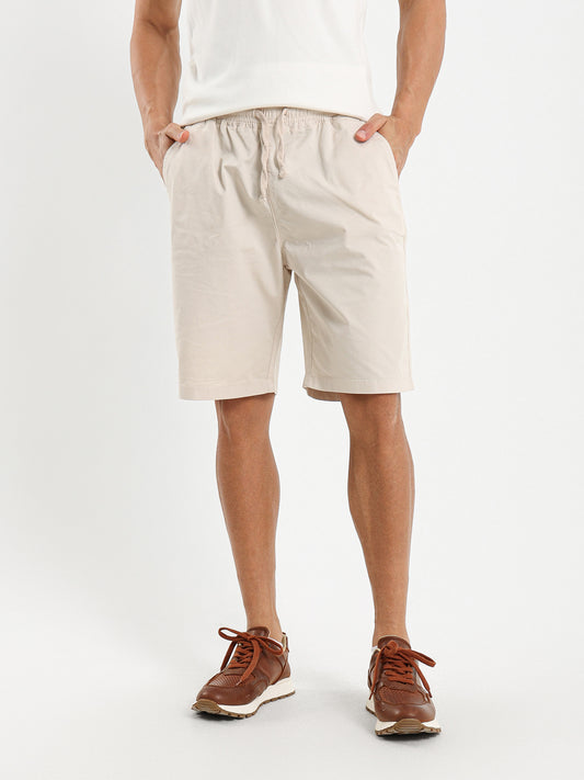 Elasticated Waistband Gabardine Shorts